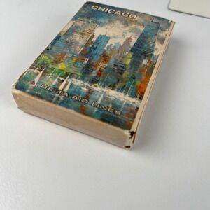 Vintage Delta Air Lines Chicago Skyline Playing Cards‎ Hoyle Deck 2 Jokers USA